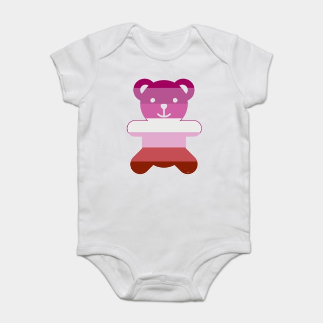 Lesbian Flag Bear Pride Baby Bodysuit by creative